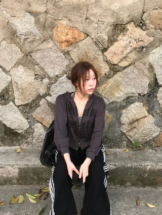 Mar Y2K Unique Hip Crop Hoodie