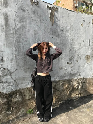 Mar Y2K Unique Hip Crop Hoodie
