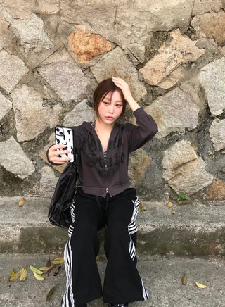 Mar Y2K Unique Hip Crop Hoodie