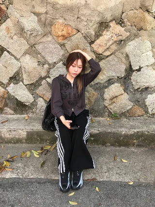 Mar Y2K Unique Hip Crop Hoodie