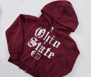 Mar Y2K Unique Hip Crop Hoodie