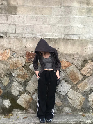 Mar Y2K Unique Hip Crop Hoodie