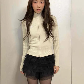 Fur-trimmed Mini High-waisted Shorts