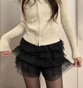 Fur-trimmed Mini High-waisted Shorts