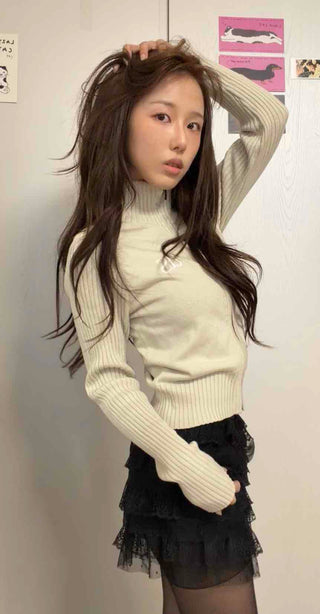 Fur-trimmed Mini High-waisted Shorts