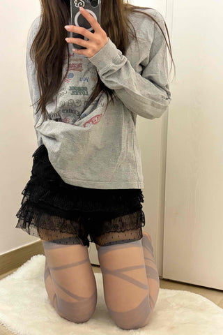 Fur-trimmed Mini High-waisted Shorts