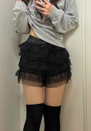 Fur-trimmed Mini High-waisted Shorts