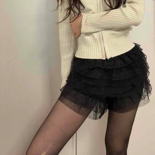 Fur-trimmed Mini High-waisted Shorts