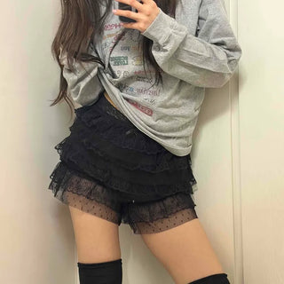 Fur-trimmed Mini High-waisted Shorts