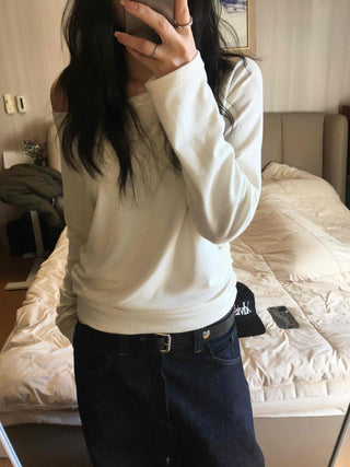 Diamant Authentic Quilted Stitch Round Long Sleeve Tee