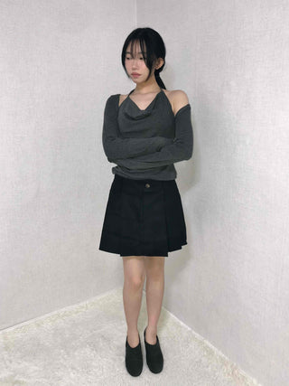 Layered Pleated High-Waisted Mini Skirt