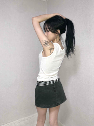Soft Slim Fit Ribbed Round Neck Sleeveless
