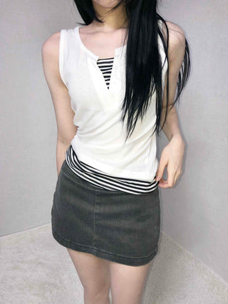 Soft Slim Fit Ribbed Round Neck Sleeveless