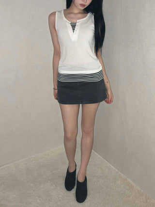 Soft Slim Fit Ribbed Round Neck Sleeveless