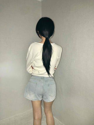 Daily Cozy V-Neck Crop Stretchy Knit