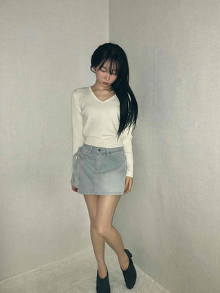 Daily Cozy V-Neck Crop Stretchy Knit