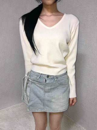 Daily Cozy V-Neck Crop Stretchy Knit
