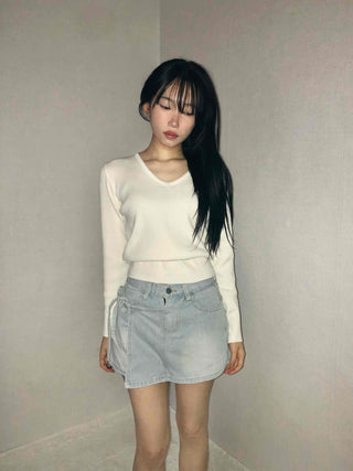 Daily Cozy V-Neck Crop Stretchy Knit