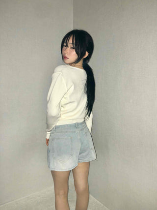 Daily Cozy V-Neck Crop Stretchy Knit