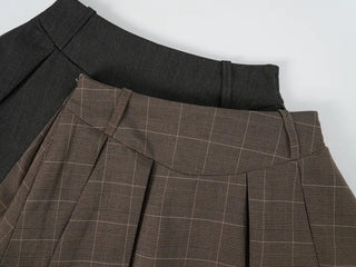 Luabel Check Pleated Mini Skirt