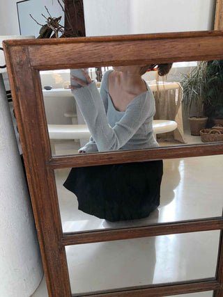 Mohair Texture Boat Neck Balloon Sleeve Knit