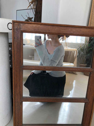Mohair Texture Boat Neck Balloon Sleeve Knit