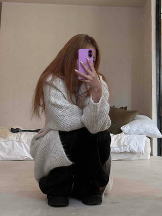 Puff Sleeve Pocono Short Knit Cardigan