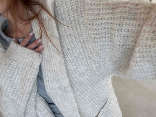 Puff Sleeve Pocono Short Knit Cardigan