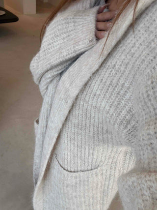 Puff Sleeve Pocono Short Knit Cardigan