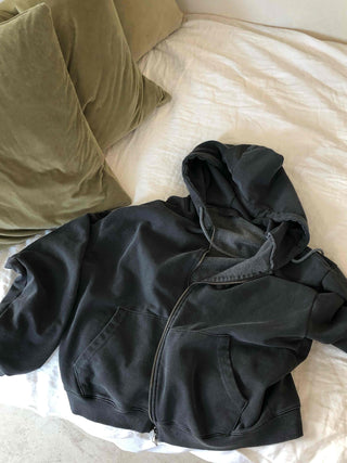 Slim Cropped Pullover Hoodie