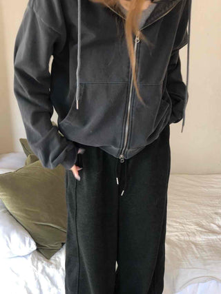 Slim Cropped Pullover Hoodie