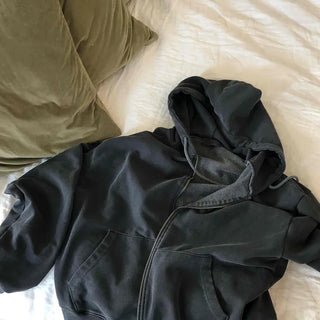 Slim Cropped Pullover Hoodie