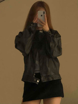 Belt detail peplum cropped trucker jacket