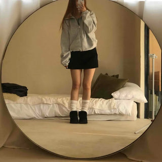 Heathered Fleece Drop Shoulder Crop Collar Zip-up