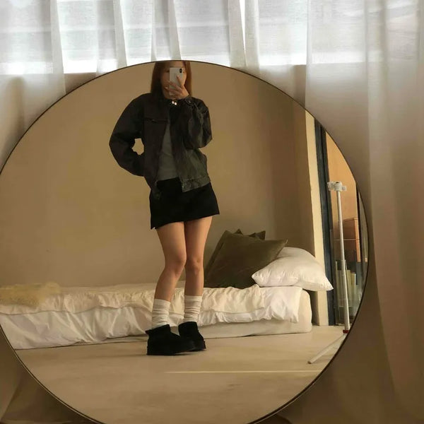 Prepcore High-Waisted Slim Fit Tight Mini Skirt