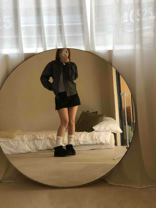 Prepcore High-Waisted Slim Fit Tight Mini Skirt
