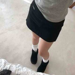 Prepcore High-Waisted Slim Fit Tight Mini Skirt