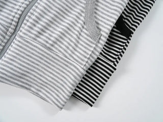 Tuno Striped Ribbed Zip-up Hoodie