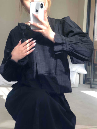 Modern Chic Oversized Pintuck Shirt Blouse
