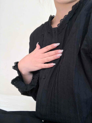 Modern Chic Oversized Pintuck Shirt Blouse