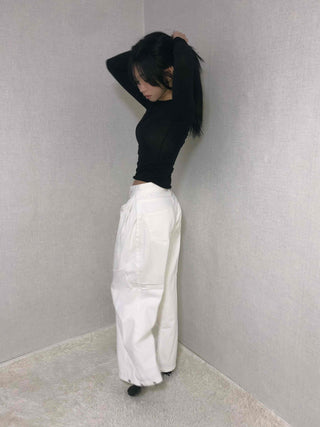 Clean Wash High-Waisted Semi-Wide Long Pants