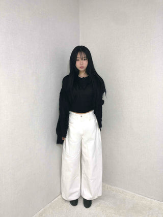Clean Wash High-Waisted Semi-Wide Long Pants