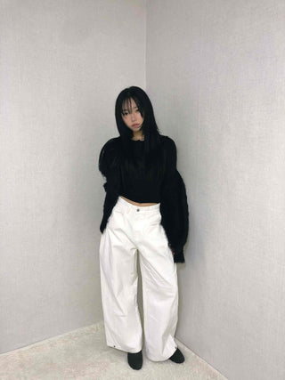 Clean Wash High-Waisted Semi-Wide Long Pants