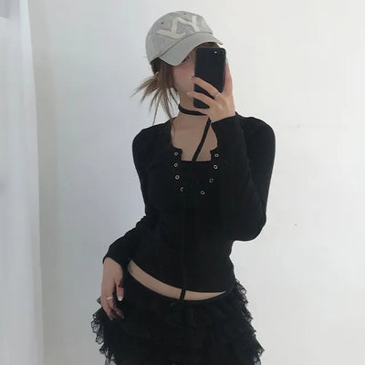 Harin Unique Strip Punching Sleeveless Top
