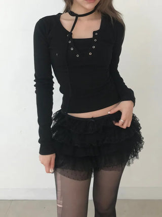 Harin Unique Strip Punching Sleeveless Top