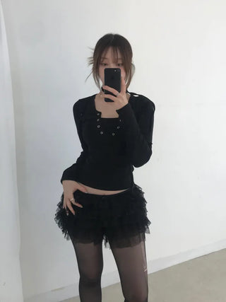 Harin Unique Strip Punching Sleeveless Top