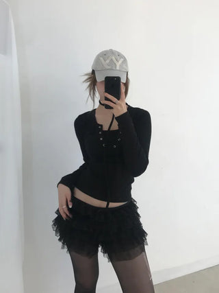 Harin Unique Strip Punching Sleeveless Top