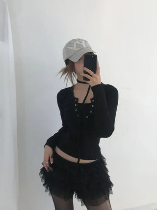 Harin Unique Strip Punching Sleeveless Top