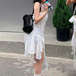 irregular ruffled ribbon skirt