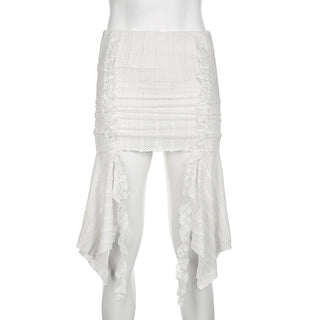 irregular ruffled ribbon skirt